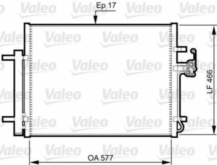 814360 VALEO  Радіатор кондиціонера MONDEO 1.6-2.3 07-15