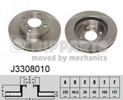 J3308010 Nipparts  Тормозной диск