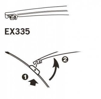 EX335 Trico Щетка стеклоочистителя каркасная задняя 330mm (13") ExactFit Rear (EX335) TRICO