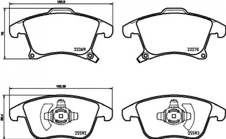 P24173 Brembo Тормозные колодки дисковые