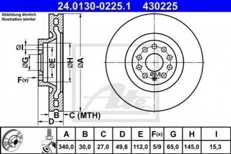 24.0130-0225.1 ATE Диск гальмівний