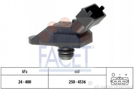 10.3115 Facet  Датчик давления наддува (3 конт.) BMW 3(E46)/5(E39,E60)/X5(E53) 2.5D/3.0D 98-10 (10.3115) FACET