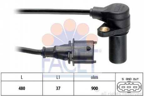 9.0169 Facet  Датчик оборотов коленвала TO,BRAVA,BRAVO/Lancia KAPPA 1.9D/2.4D 96- (9.0169) FACET