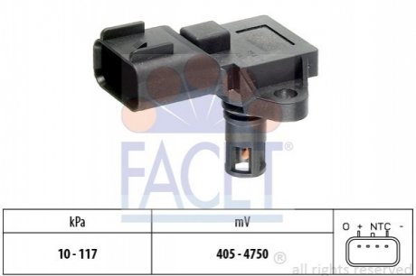 10.3097 Facet  Датчик давления наддува Ford Fiesta/Focus C-Max 1.3/1.6 i/Ti 01-> (10.3097) FACET