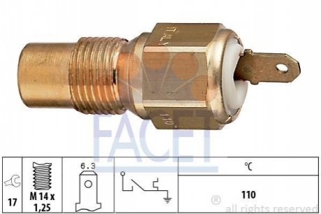 7.4030 Facet  Датчик включения вентилятора Peugeot 405 ii 1.9 d (97-99) (7.4030) FACET