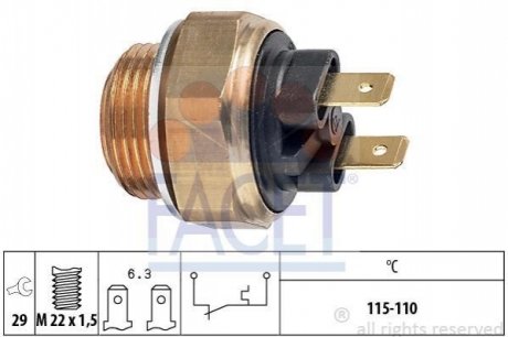 7.5135 Facet  Датчик включения вентилятора MB Vito (638) 96-03 2.0-2.3d (7.5135) FACET