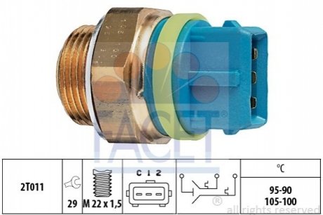 7.5677 Facet  Датчик включения вентилятора Opel Omega b 2.5 dti (01-03) (7.5677) FACET