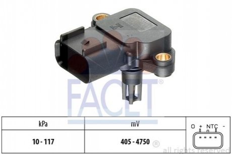 10.3077 Facet  Датчик тиску наддуву Ford Focus 1.4 16v (98-04) (10.3077) Facet