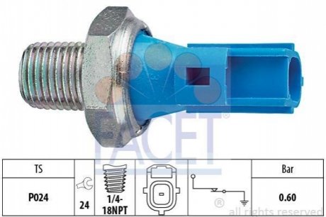 7.0147 Facet  Датчик давления масла Ford Transit 2.4 DI/TDE 00-> (7.0147) FACET