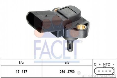 10.3071 Facet  Датчик давления наддува VW Caddy II 1.4 (95-04) (10.3071) FACET