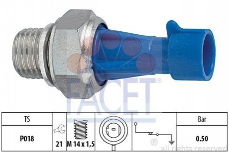 7.0143 Facet  Датчик тиску оливи Jumper/Boxer 3.0 Hdi 06-