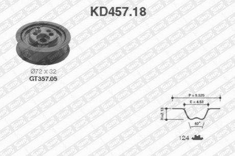 KD457.18 NTN SNR Роликовий модуль натягувача ременя (ролик, ремінь)
