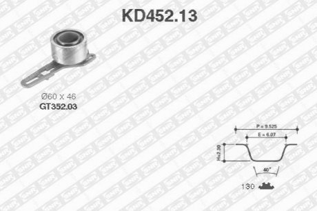 KD452.13 NTN SNR Роликовий модуль натягувача ременя (ролик, ремень)