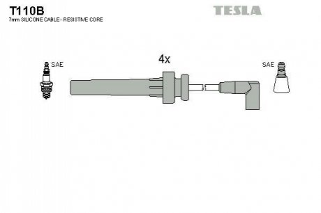 T110B TESLA  Комплект кабелів високовольтних