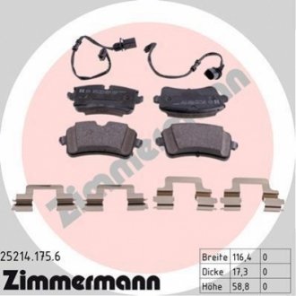 25214.175.6 Otto Zimmermann GmbH Колодки гальмівні дискові