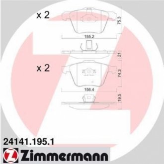 24141.195.1 Otto Zimmermann GmbH Колодки гальмівні дискові