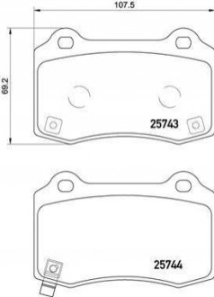 P30074 Brembo Колодки гальмівні дискові