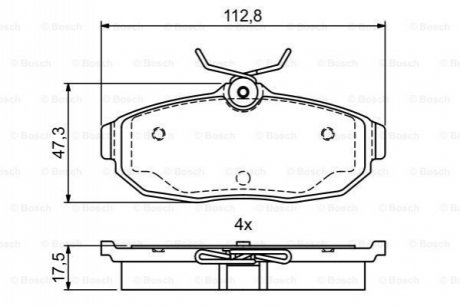 0986495401 Bosch Колодки гальмівні дискові