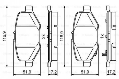 0986495397 Bosch Колодки гальмівні дискові