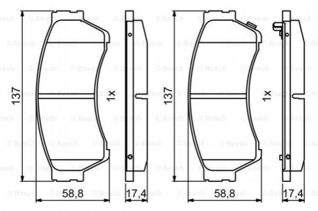 0986494860 Bosch Колодки гальмівні дискові