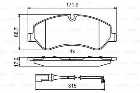 0986494844 Bosch Колодки гальмівні дискові