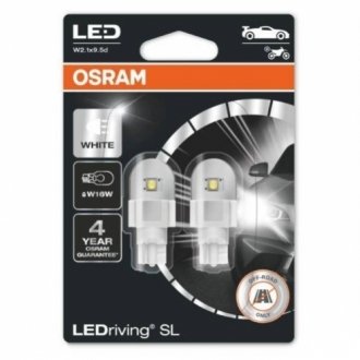 921DWP-02B OSRAM Лампа светодиодная W16W LED 12V 3W W2,1x9,5d LEDriving SL (Blistrer 2шт) (пр-во OSRAM)