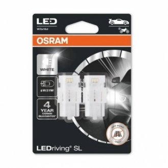 7505DWP-02B OSRAM Лампа светодиодная LED W21W 3W 12V W3X16D LEDriving SL (blister 2шт) (пр-во OSRAM)