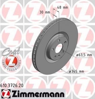 610.3726.20 Otto Zimmermann GmbH Диск гальмівний