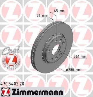 470.5402.20 Otto Zimmermann GmbH Диск гальмівний