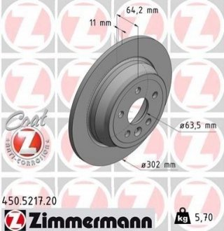 450.5217.20 Otto Zimmermann GmbH Диск гальмівний