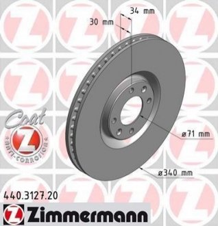 440.3127.20 Otto Zimmermann GmbH Диск гальмівний