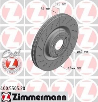 400.5505.20 Otto Zimmermann GmbH Диск гальмівний