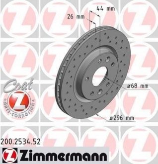 200.2534.52 Otto Zimmermann GmbH Диск гальмівний