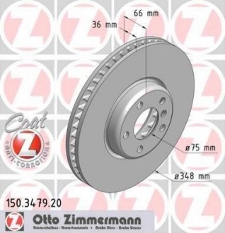 150.3479.20 Otto Zimmermann GmbH Диск тормозной правый Coat Z