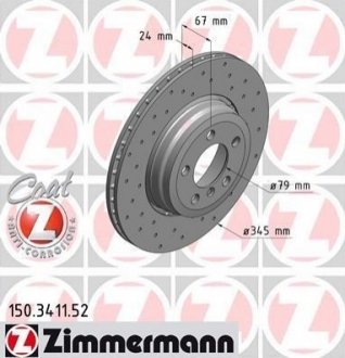 150.3411.52 Otto Zimmermann GmbH Диск гальмівний