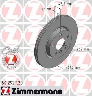 150.2927.20 Otto Zimmermann GmbH Диск гальмівний