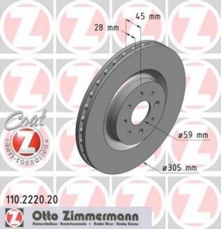 110.2220.20 Otto Zimmermann GmbH Диск гальмівний