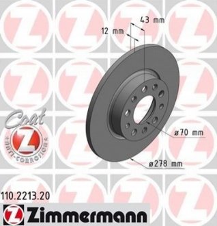 110.2213.20 Otto Zimmermann GmbH Диск тормозной Coat Z