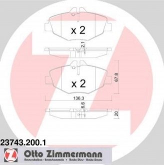 23743.200.1 Otto Zimmermann GmbH Колодки гальмівні дискові