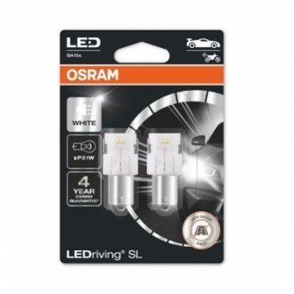 7506DWP-02B OSRAM Лампа светодиодная P21W LED 12V 1.4W BA15S LEDriving SL (2шт.) (пр-во OSRAM)