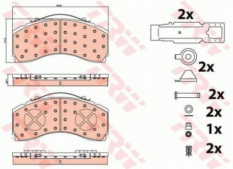 GDB5111 TRW Комплект гальмівних колодок