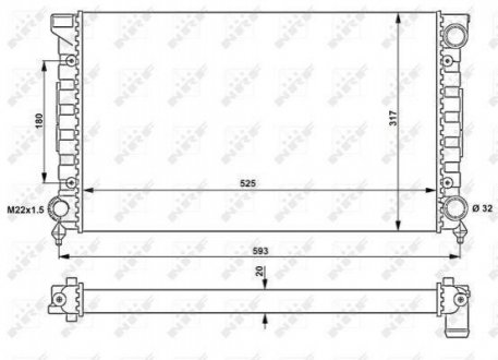 539501 NRF Радиатор охолодження двигуна