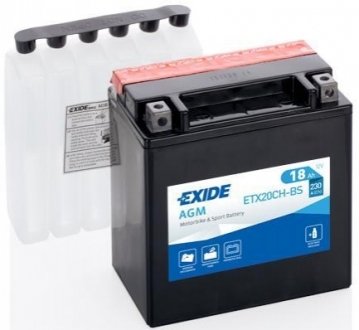 ETX20CH-BS Exide Аккумулятор 18Ah-12v Exide AGM (150х87х161),L,EN230