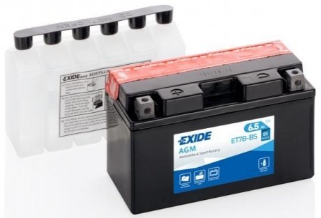 ET7B-BS Exide Аккумулятор 6,5Ah-12v Exide AGM (150х65х93),L,EN85