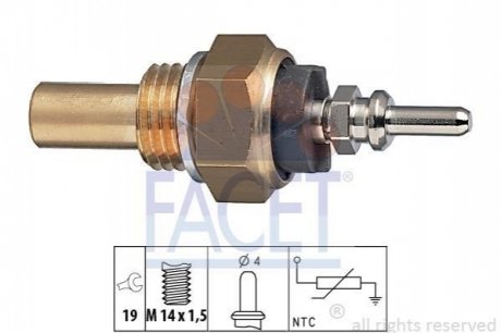 7.3131 Facet  Датчик температуры MB W124/T1 OM601/602 85-96 (7.3131) FACET