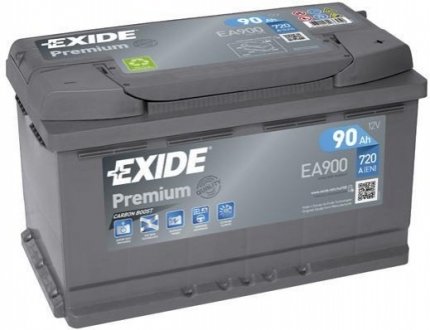 EA900 Exide АКБ 6СТ-90 R+ (пт720) (необслуж)(315х175х190) Premium Exide