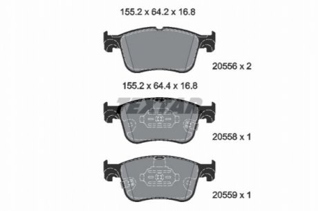 2055601 TEXTAR Комплект гальмівних колодок