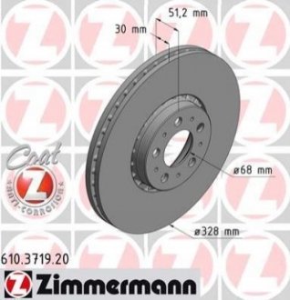 610.3719.20 Otto Zimmermann GmbH Диск гальмівний