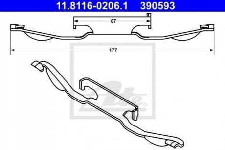 11.8116-0206.1 ATE Пружина переднього супорта