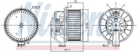 87493 Nissens Вентилятор кабiни кондиц.